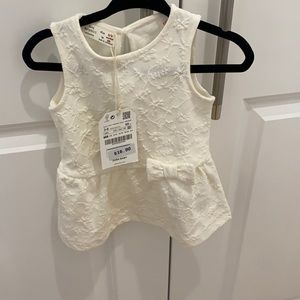 Brand new Zara white girls dress 3-6 month